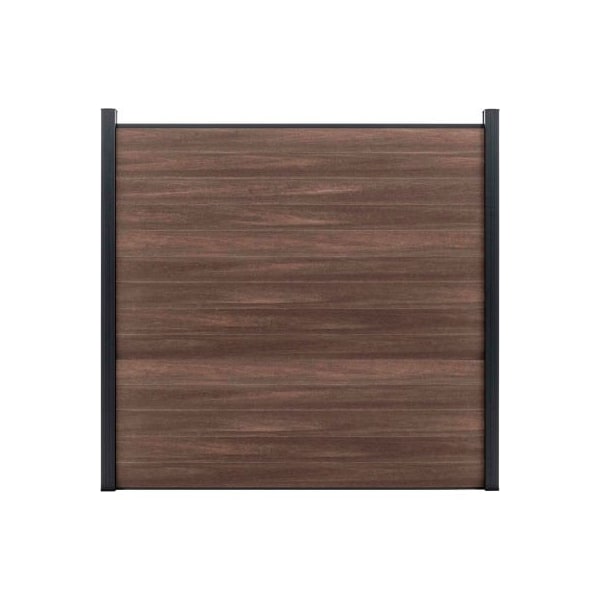 Jewett Cameron Companies Full Composite 6'W x 6'H King Cedar Aluminum/Composite Horizontal Fence Starter Section- IN GROUND EF UG2216 - main